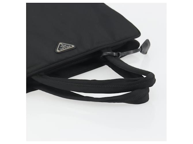 Borsa PRADA in nylon nero argento Auth ep15229 - vista 7