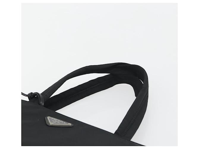 Borsa PRADA in nylon nero argento Auth ep15229 - vista 8