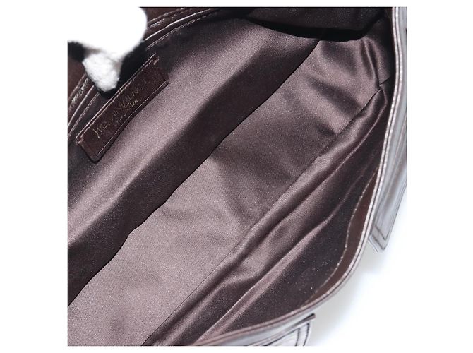 Bolsa de Ombro com Corrente SAINT LAURENT em Couro Marrom e Tom Dourado 138957 Auth yk20663SAM - vista 19