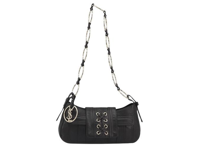 Bolsa de Ombro com Corrente SAINT LAURENT em Couro Marrom e Tom Dourado 138957 Auth yk20663SAM - vista 2