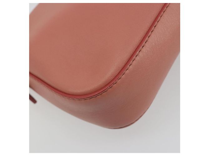 FENDI Studs Mamma Baguette Shoulder Bag Leather Pink Gold Tone Auth yk20664SAM Rosa - vista 13