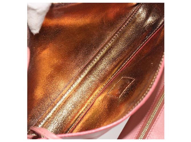 FENDI Studs Mamma Baguette Shoulder Bag Leather Pink Gold Tone Auth yk20664SAM Rosa - vista 18