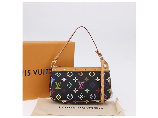 LOUIS VUITTON Monogram Multicolor Pochette Accessoires Black M92648 Auth ki6740M Nero - vista 12
