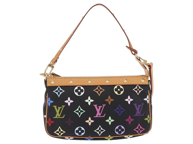 LOUIS VUITTON Monogram Multicolor Pochette Accessoires Black M92648 Auth ki6740M Nero - vista 13
