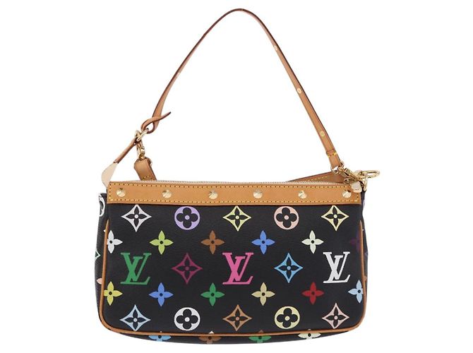 LOUIS VUITTON Monogram Multicolor Pochette Accessoires Black M92648 Auth ki6740M Nero - vista 2
