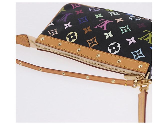 LOUIS VUITTON Monogram Multicolor Pochette Accessoires Black M92648 Auth ki6740M Nero - vista 6