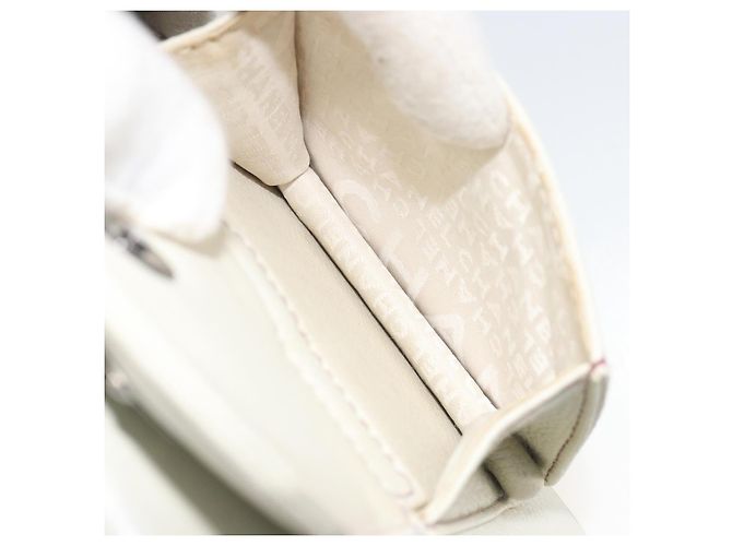 Borsa CHANEL in pelle bianca argento CC Auth bs36301A Bianco - vista 25