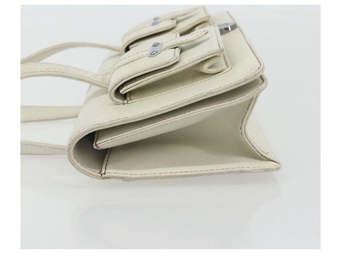 Borsa CHANEL in pelle bianca argento CC Auth bs36301A Bianco - vista 5