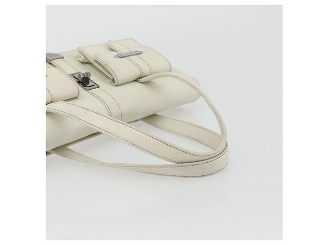 Borsa CHANEL in pelle bianca argento CC Auth bs36301A Bianco - vista 7