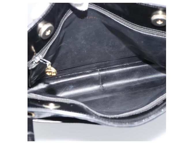 Borsa Tote CHANEL in vernice nero e oro CC Auth BA14104 D'oro - vista 15