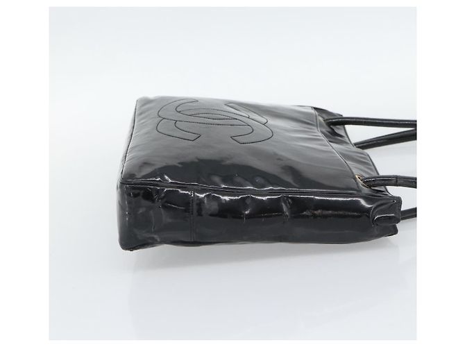 Borsa Tote CHANEL in vernice nero e oro CC Auth BA14104 D'oro - vista 5