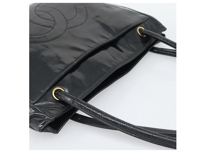Borsa Tote CHANEL in vernice nero e oro CC Auth BA14104 D'oro - vista 6