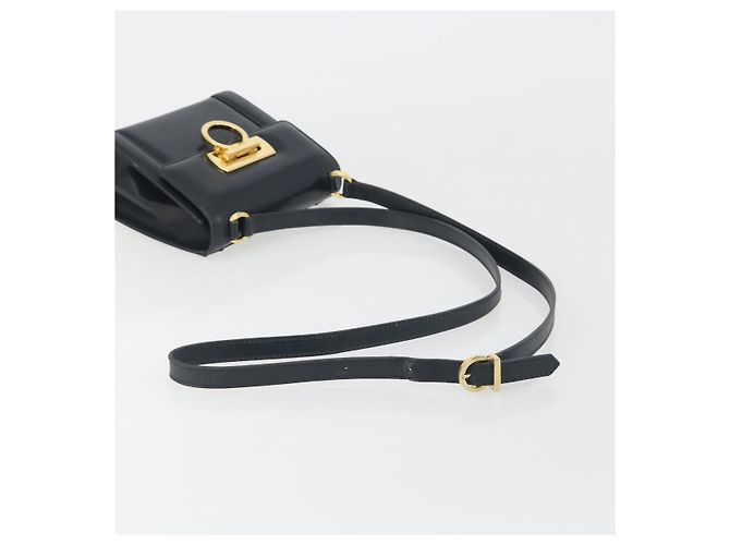 Borsa a tracolla Salvatore Ferragamo Gancini in pelle blu navy e oro Auth 192665 D'oro - vista 7