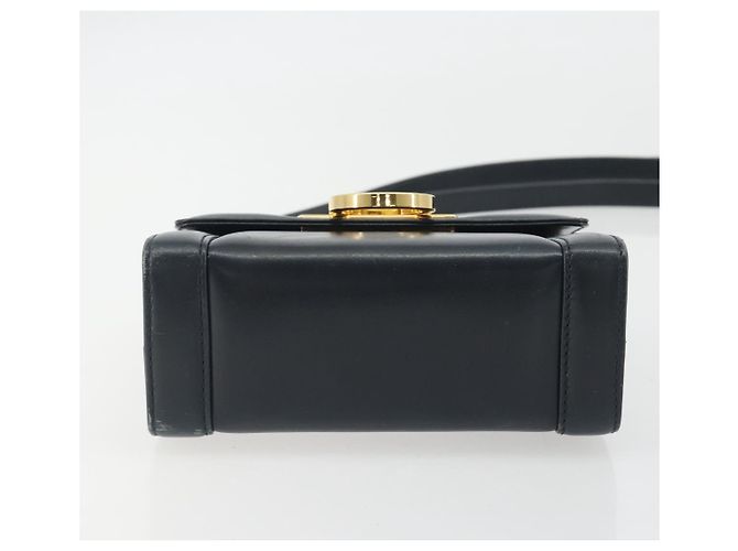Borsa a tracolla Salvatore Ferragamo Gancini in pelle blu navy e oro Auth 192665 D'oro - vista 9