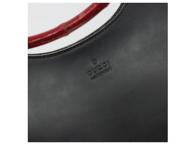 Borsa a mano GUCCI Bamboo in pelle nera 001 3761 Auth ep15613A Nero - vista 15