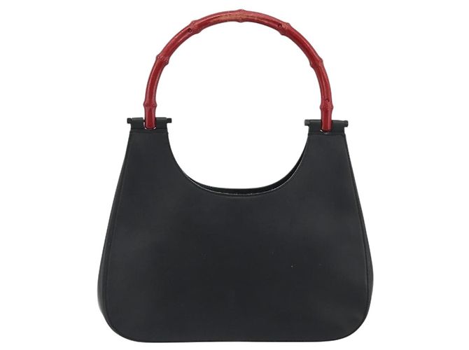 Borsa a mano GUCCI Bamboo in pelle nera 001 3761 Auth ep15613A Nero - vista 3