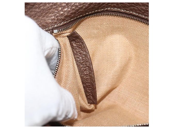 Borsa a tracolla FENDI Celeria Mamma Baguette in pelle marrone argento Auth yk20699SAM - vista 21