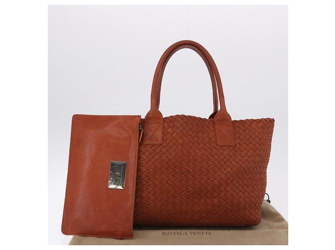 BOTTEGA VENETA INTRECCIATO Cabas PM Borsa in pelle Marrone 141498 Auth 191828V - vista 12