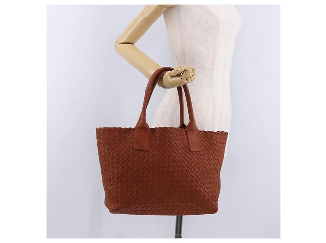 BOTTEGA VENETA INTRECCIATO Cabas PM Borsa in pelle Marrone 141498 Auth 191828V - vista 26