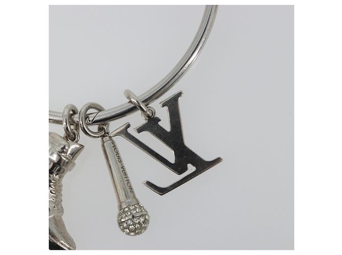 LOUIS VUITTON Portachiavi Round Charm Metal Silver M68854 LV Auth ar14134M Argento - vista 15