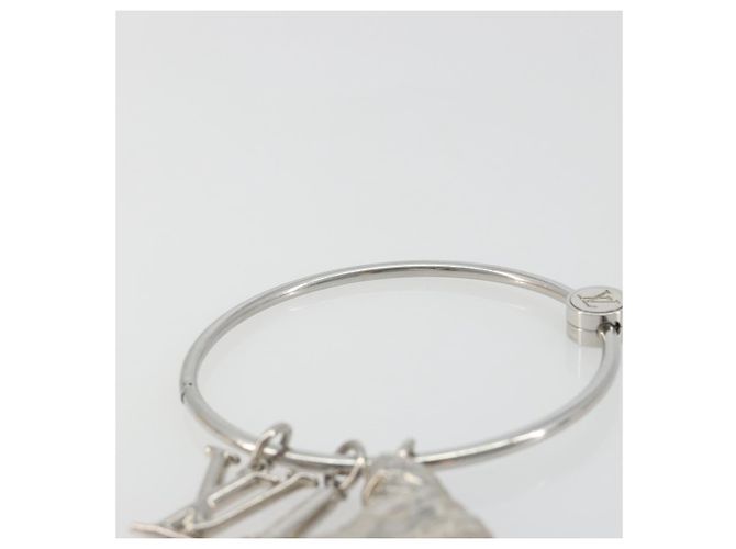 LOUIS VUITTON Portachiavi Round Charm Metal Silver M68854 LV Auth ar14134M Argento - vista 17