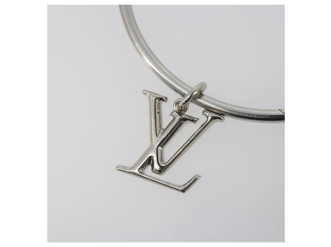 LOUIS VUITTON Portachiavi Round Charm Metal Silver M68854 LV Auth ar14134M Argento - vista 5