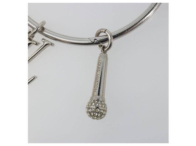 LOUIS VUITTON Portachiavi Round Charm Metal Silver M68854 LV Auth ar14134M Argento - vista 6