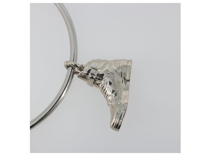 LOUIS VUITTON Portachiavi Round Charm Metal Silver M68854 LV Auth ar14134M Argento - vista 7