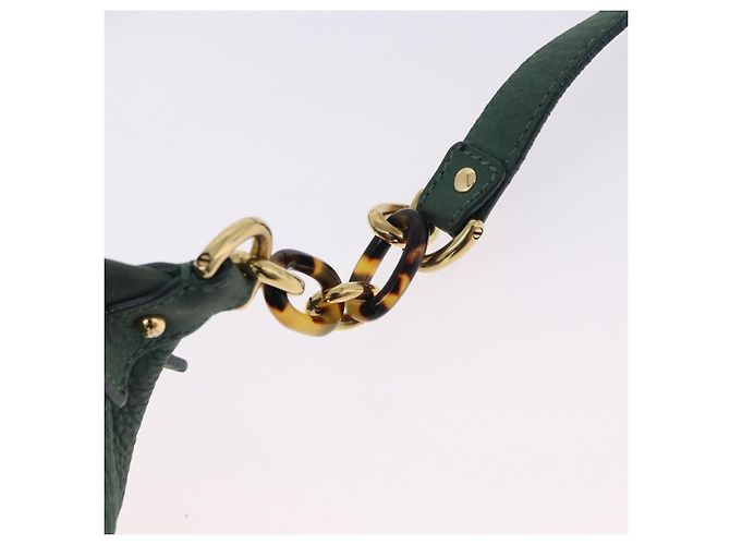 Borsa a Spalla FENDI in Pelle Verde e Oro Auth 193051V D'oro - vista 14