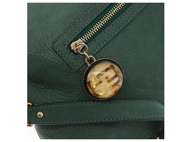 Borsa a Spalla FENDI in Pelle Verde e Oro Auth 193051V D'oro - vista 16