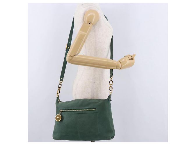 Borsa a Spalla FENDI in Pelle Verde e Oro Auth 193051V D'oro - vista 23