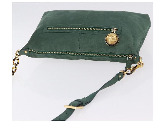 Borsa a Spalla FENDI in Pelle Verde e Oro Auth 193051V D'oro - vista 6