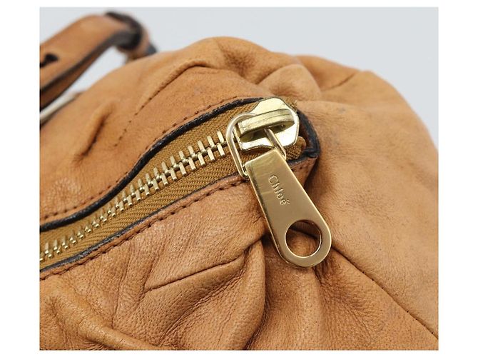 Chloé Borsa a Spalla Chloe Etel in Pelle 2way Marrone Oro Auth mr2737 D'oro - vista 16