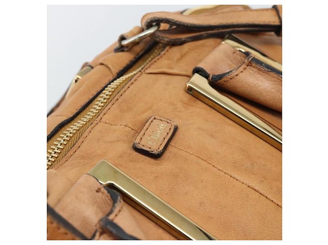 Chloé Borsa a Spalla Chloe Etel in Pelle 2way Marrone Oro Auth mr2737 D'oro - vista 17
