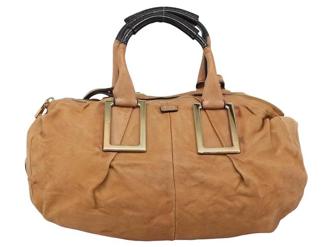 Chloé Borsa a Spalla Chloe Etel in Pelle 2way Marrone Oro Auth mr2737 D'oro - vista 2