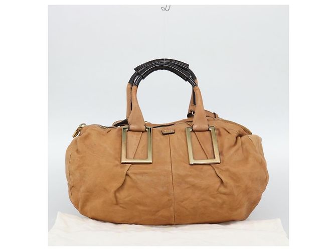Chloé Borsa a Spalla Chloe Etel in Pelle 2way Marrone Oro Auth mr2737 D'oro - vista 26
