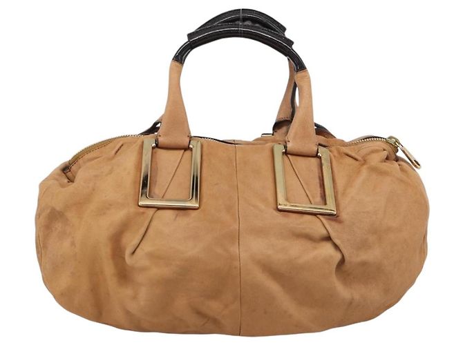 Chloé Borsa a Spalla Chloe Etel in Pelle 2way Marrone Oro Auth mr2737 D'oro - vista 3