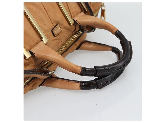 Chloé Borsa a Spalla Chloe Etel in Pelle 2way Marrone Oro Auth mr2737 D'oro - vista 7