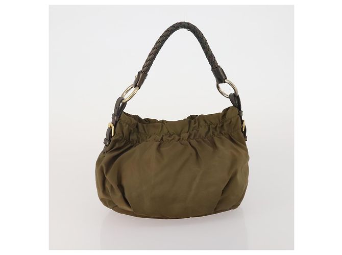 Borsa Boston PRADA Borsa a Mano Nylon 3 Set Khaki Blue Auth 191805 Cachi - vista 17