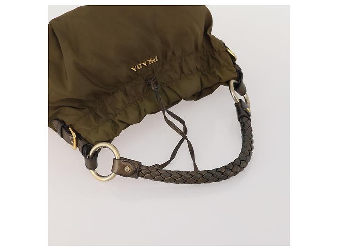 Borsa Boston PRADA Borsa a Mano Nylon 3 Set Khaki Blue Auth 191805 Cachi - vista 19