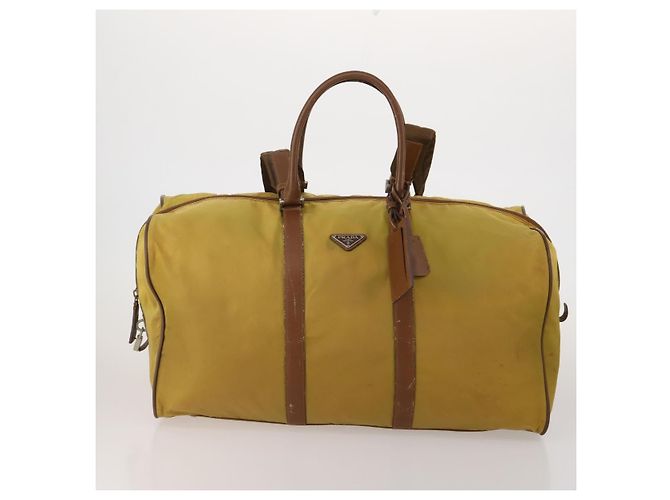 Borsa Boston PRADA Borsa a Mano Nylon 3 Set Khaki Blue Auth 191805 Cachi - vista 2