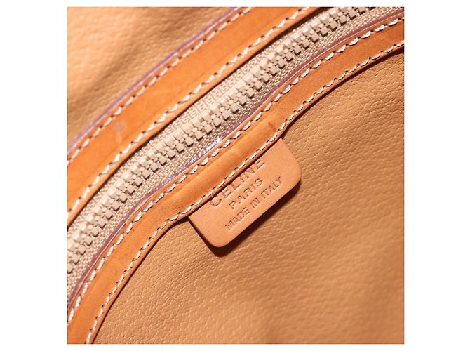 Céline Borsa CELINE Macadam Canvas PVC Pelle Marrone Oro Autentica 191819A D'oro - vista 15