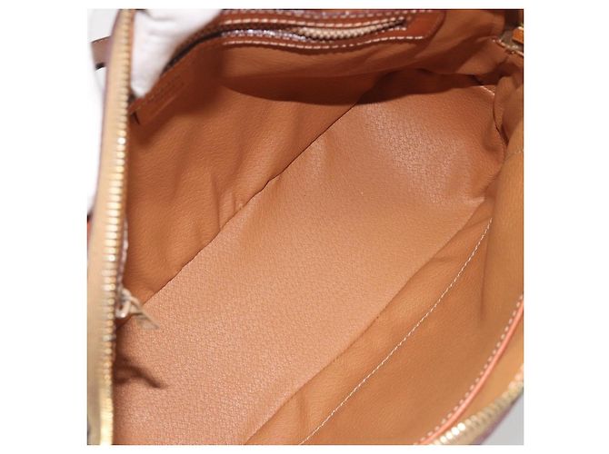 Céline Borsa CELINE Macadam Canvas PVC Pelle Marrone Oro Autentica 191819A D'oro - vista 16