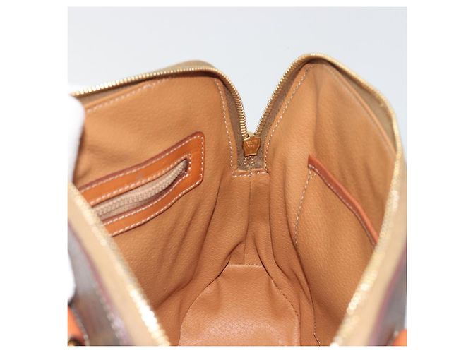 Céline Borsa CELINE Macadam Canvas PVC Pelle Marrone Oro Autentica 191819A D'oro - vista 17