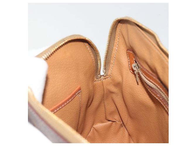 Céline Borsa CELINE Macadam Canvas PVC Pelle Marrone Oro Autentica 191819A D'oro - vista 18