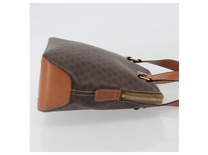 Céline Borsa CELINE Macadam Canvas PVC Pelle Marrone Oro Autentica 191819A D'oro - vista 4