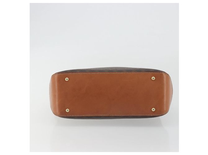 Céline Borsa CELINE Macadam Canvas PVC Pelle Marrone Oro Autentica 191819A D'oro - vista 9