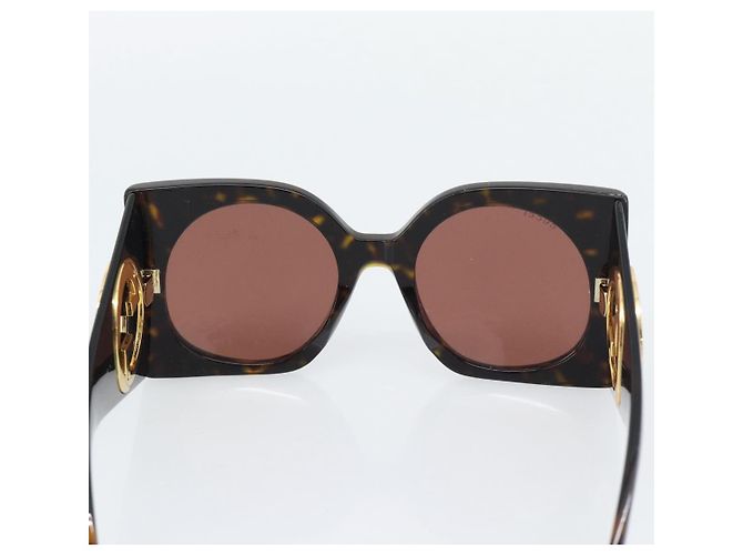 Occhiali da sole GUCCI in plastica nero e oro Auth bs36341 D'oro - vista 10