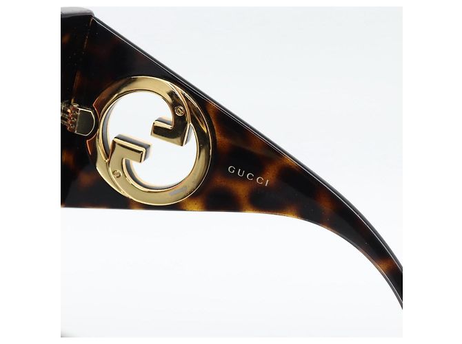 Occhiali da sole GUCCI in plastica nero e oro Auth bs36341 D'oro - vista 11