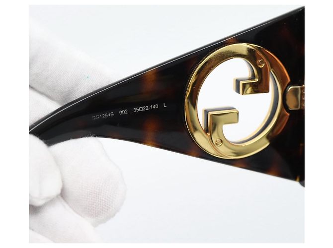 Occhiali da sole GUCCI in plastica nero e oro Auth bs36341 D'oro - vista 12